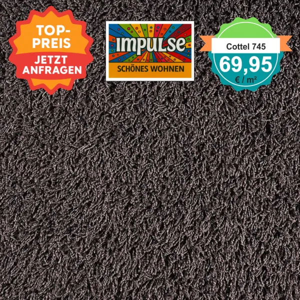 Draufsicht JAB Cottel 745 Braun – Teppichboden, Farbe Braun, Preis 69,95 €/m²